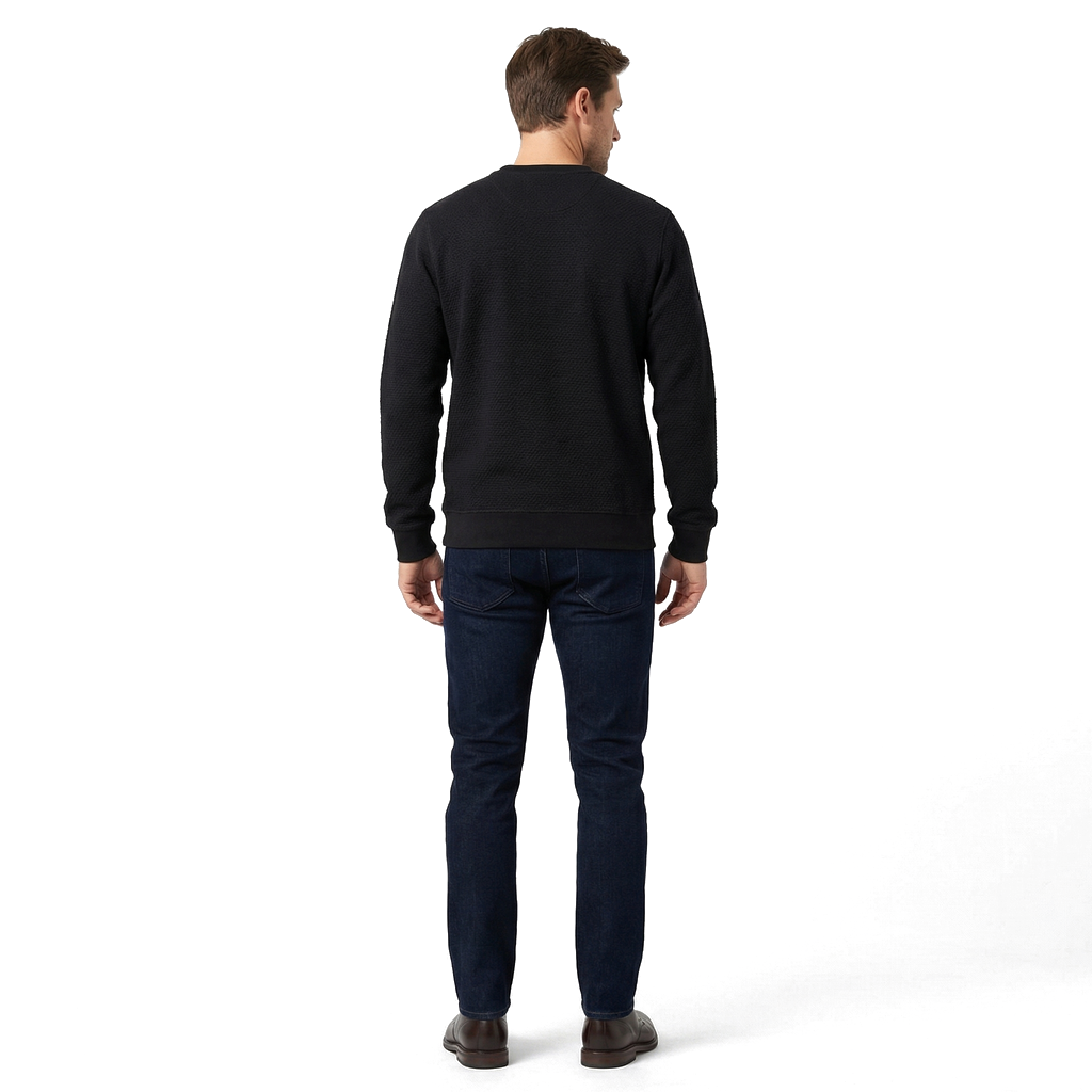 Black Hudson Cotton Jacquard Sweatshirt 4