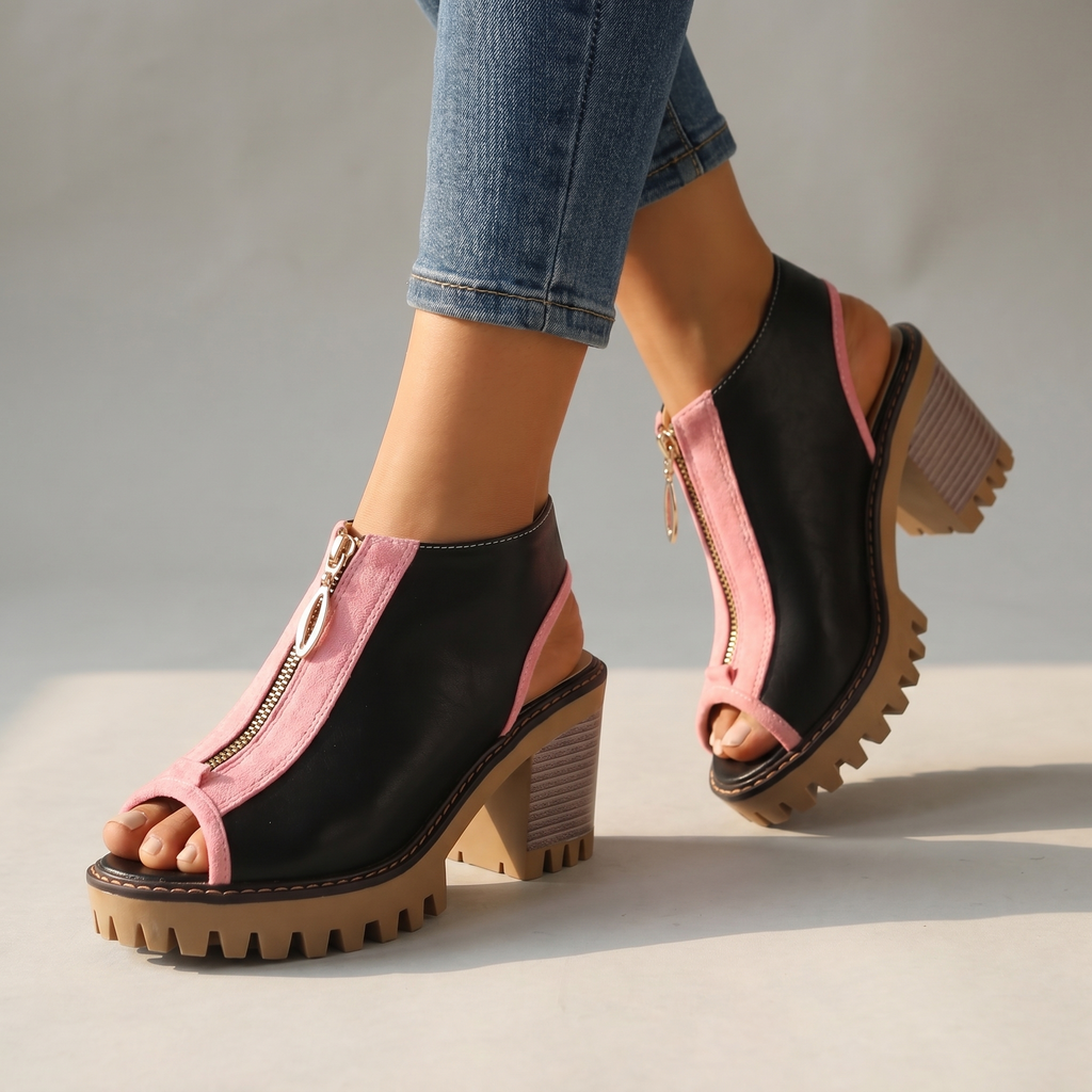 Larissa Zipper Heels