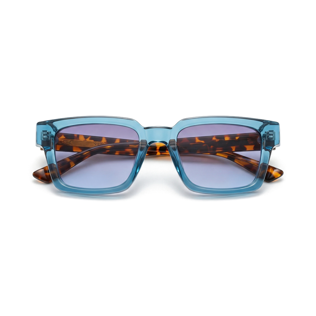 C2 Clear Blue Frame Blue Lens Hudson Square Shades 8