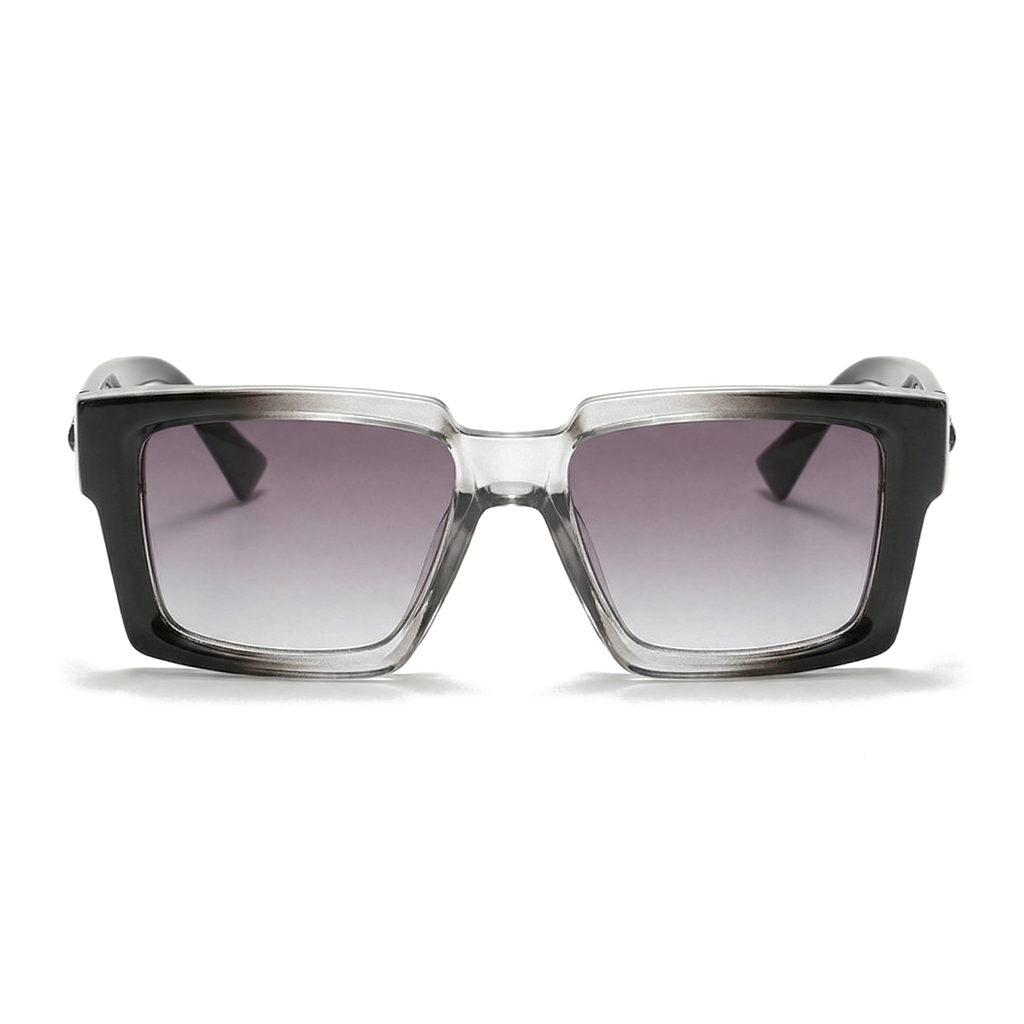 C6 Black Clear Frame Gradient Grey Lens Hudson Square Shades 3