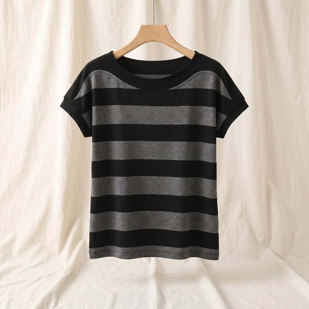 Celine Striped T-Shirt - Color:Gray;Size:S