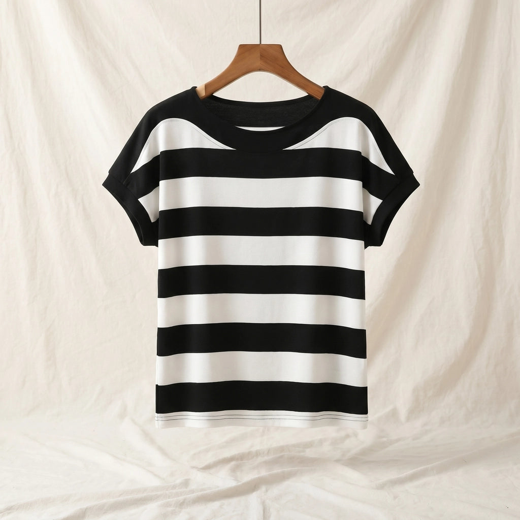 Celine Striped T-Shirt - Color:White;Size:S