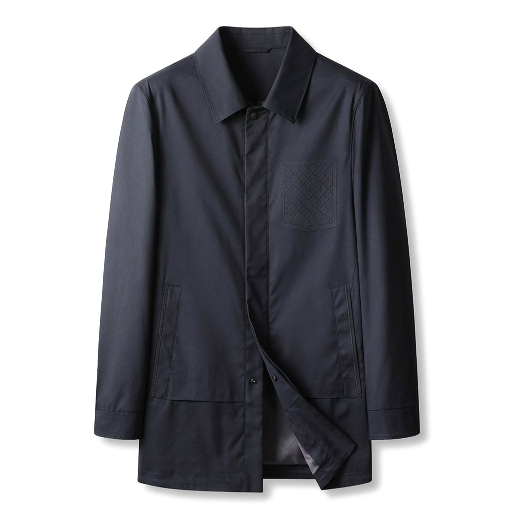 Julian Structured Cotton Coat - Color:Blue;Size:L