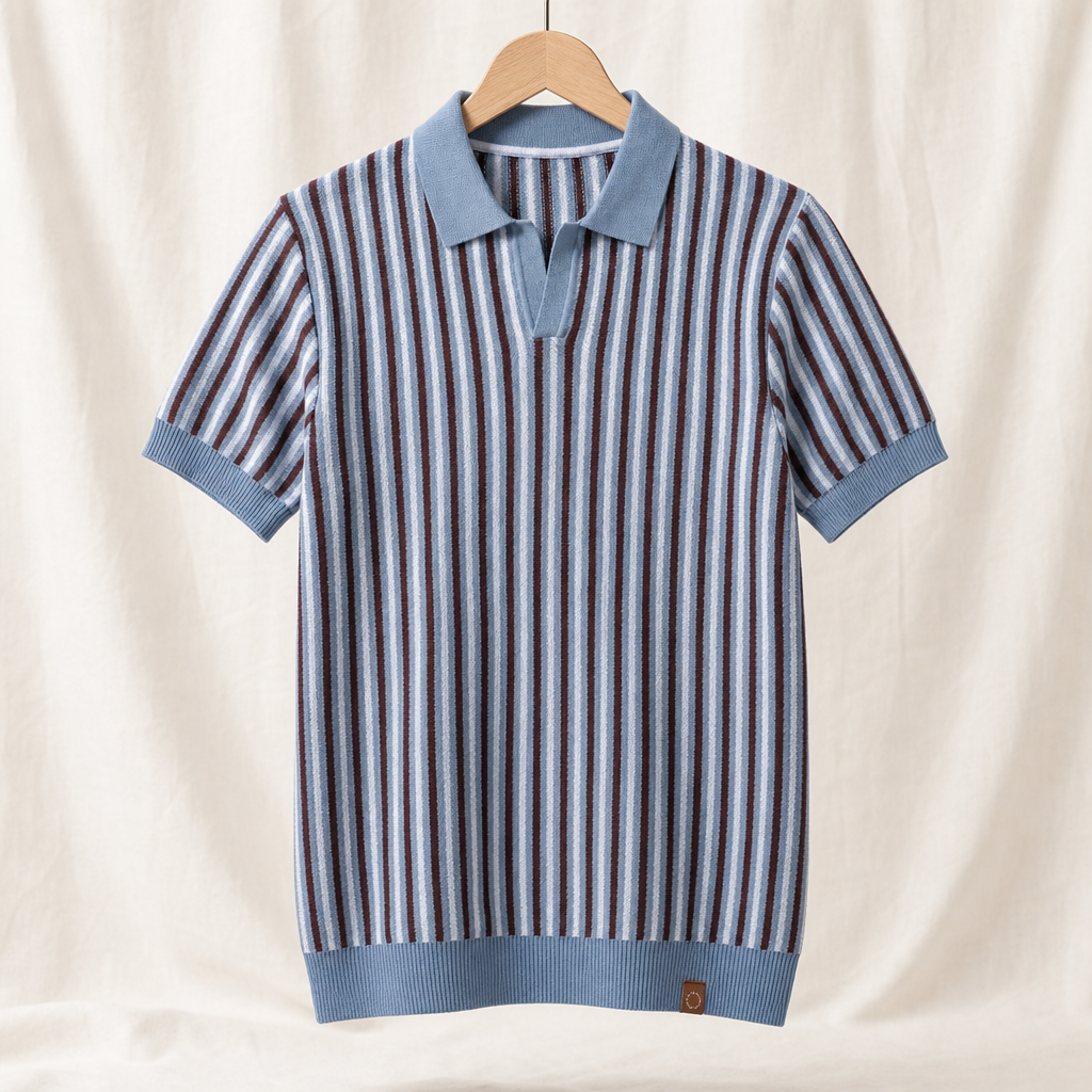 Evan Striped Knit Polo