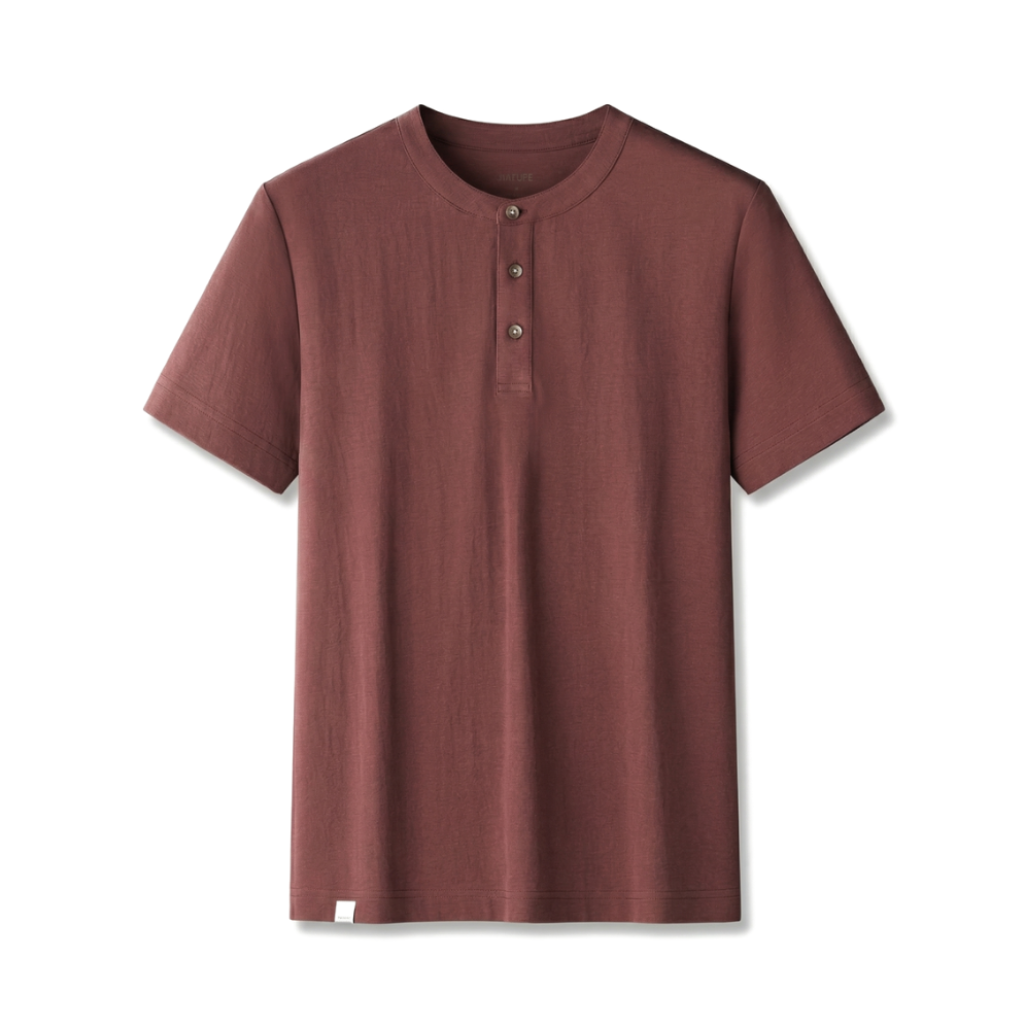 Marco Ellison Henley Essential Tee - Color:Angola Red;Size:S