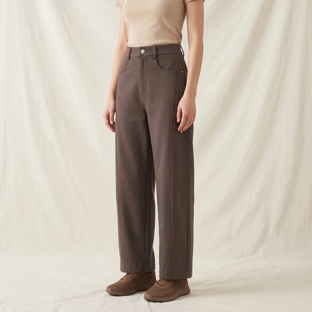Dark Coffee Sabrina Cotton Barrel Trousers (Copy) 6
