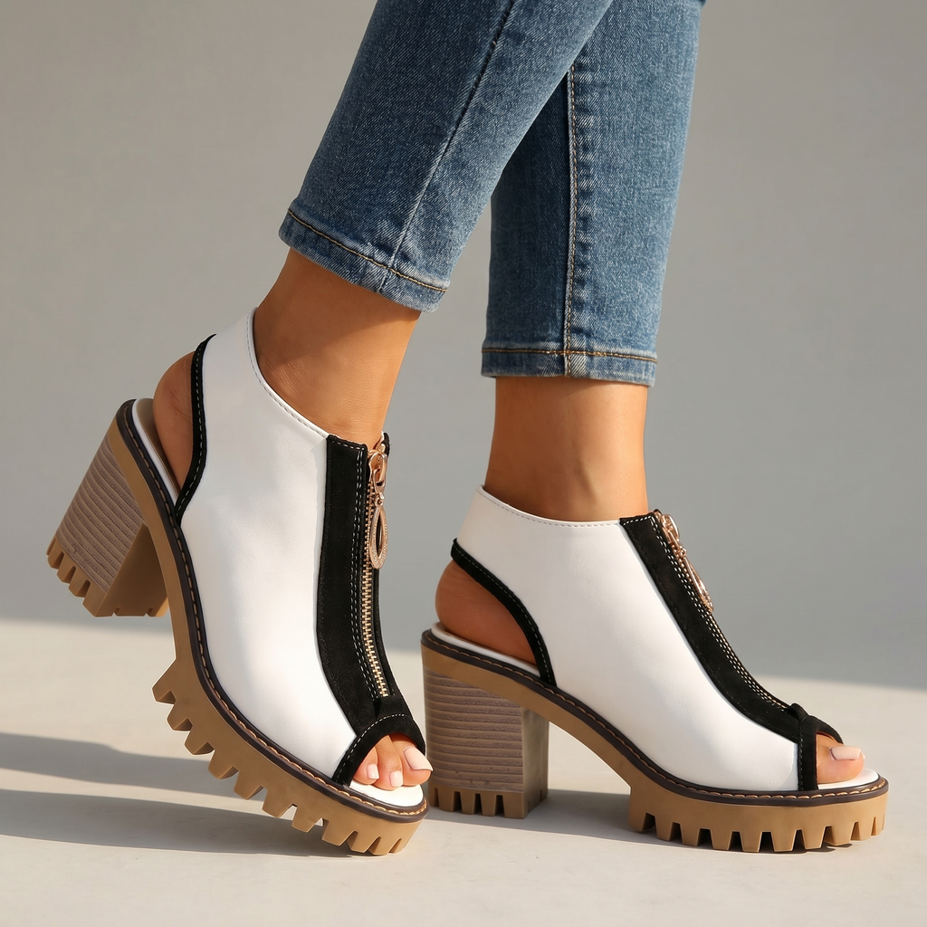 Larissa Zipper Heels
