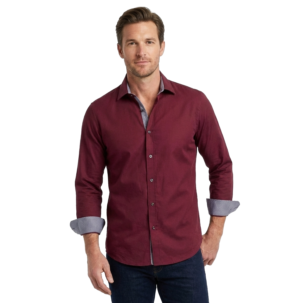 Wine Red Julian Reed Stretch Shirt 2