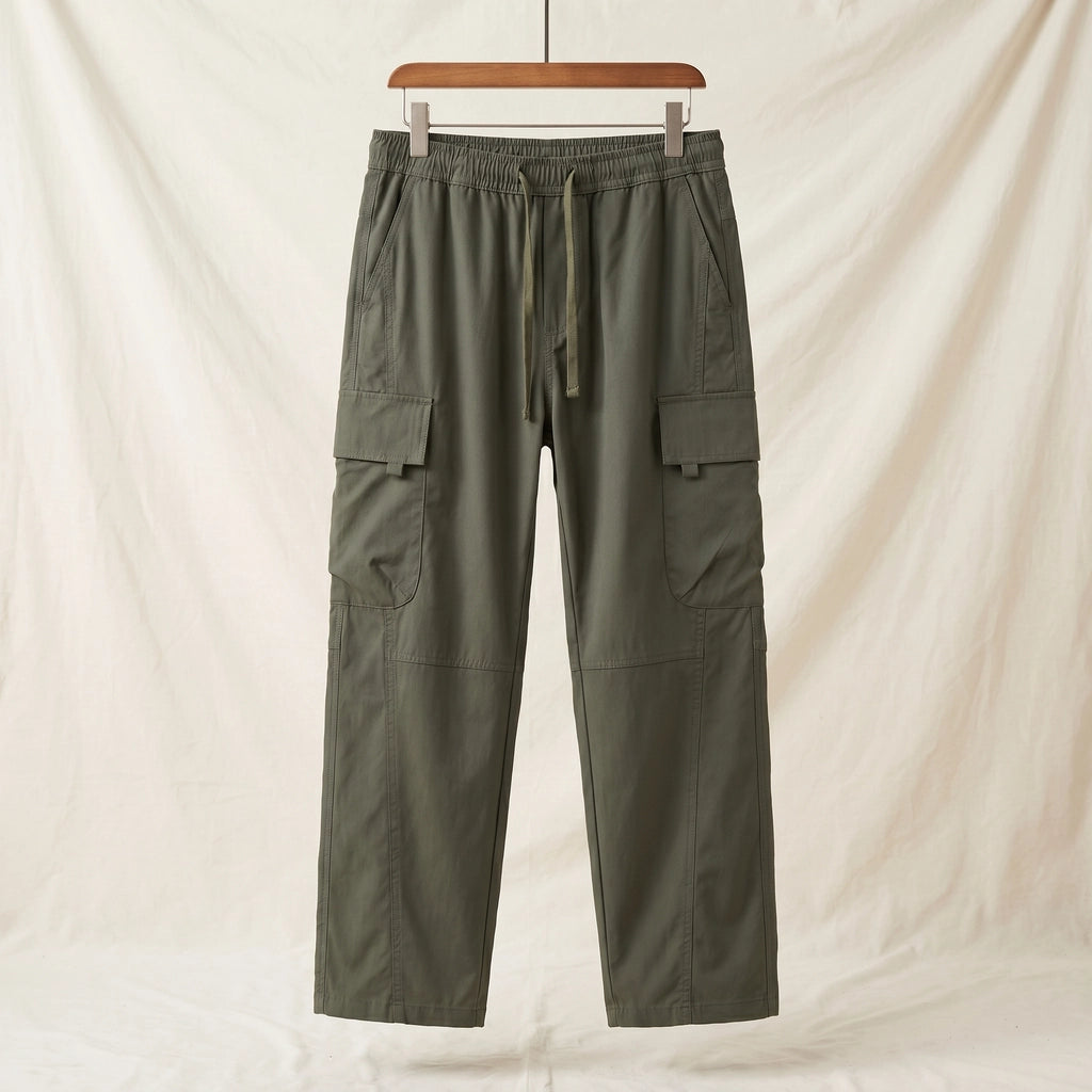 Army Green Nathaniel Straight Cargo Trousers 10