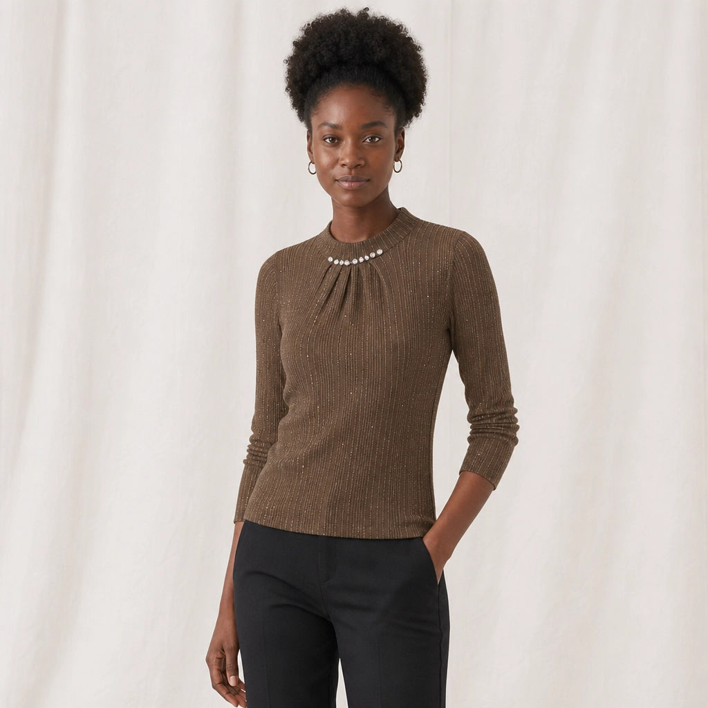 Blythe Striped Mock Neck 1
