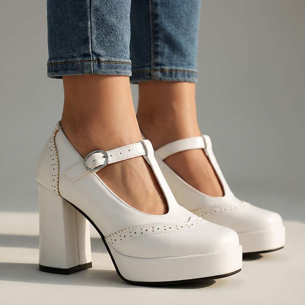 Clara Brogue Platform Pumps