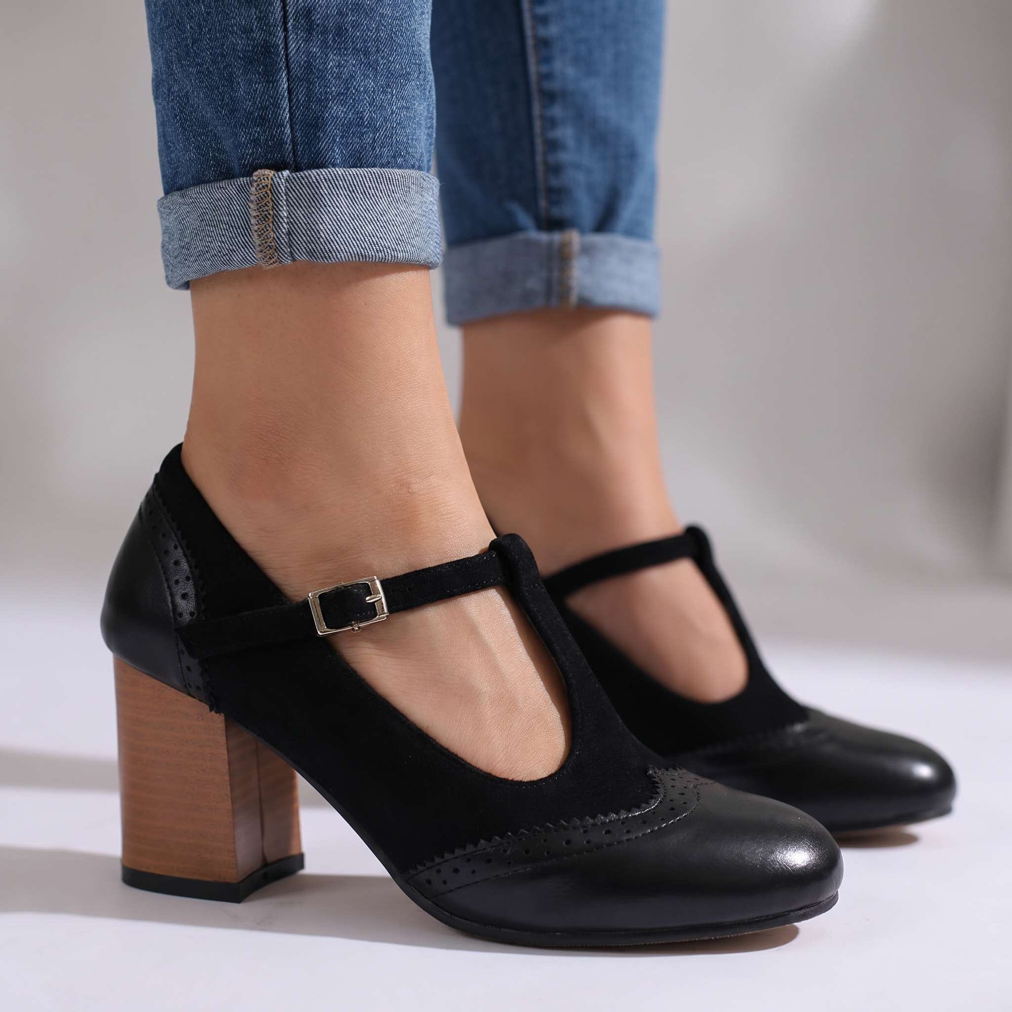 Sophy Velvet Mary Jane Heels