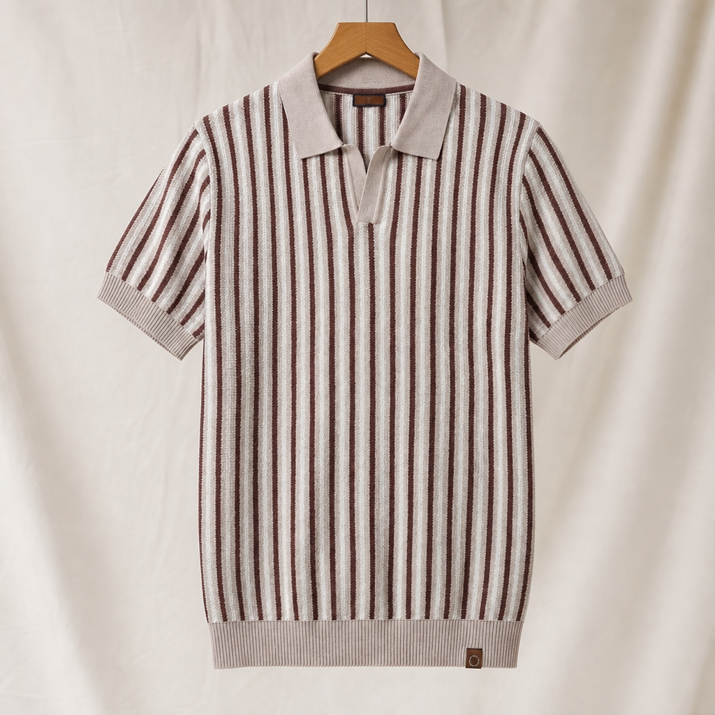 Evan Striped Knit Polo