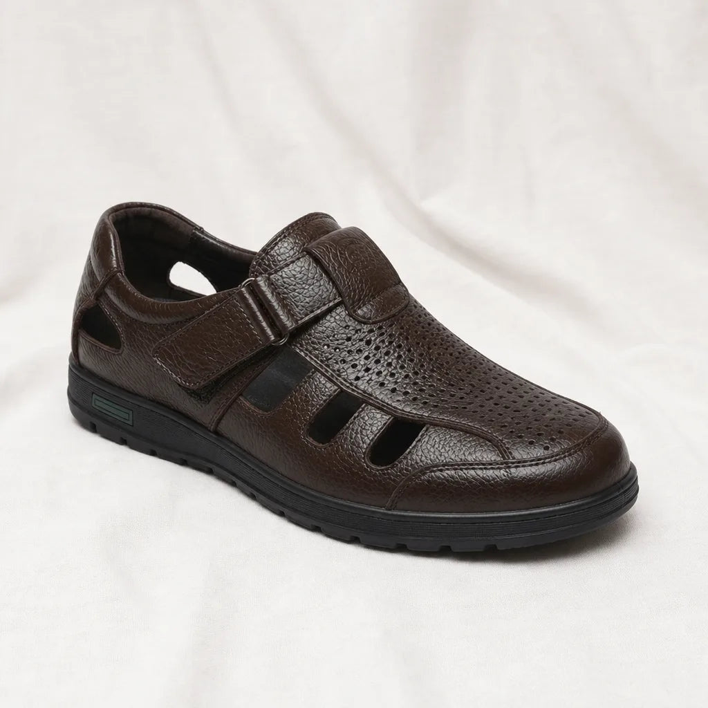 Men's Brown Arthur  Cut-Out Sandals