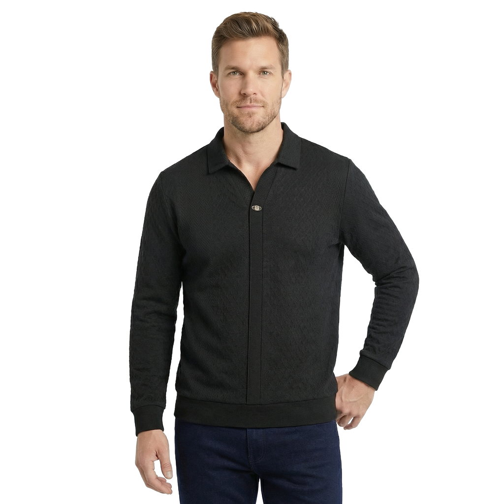 Black Hudson Cotton Jacquard Sweatshirt 1