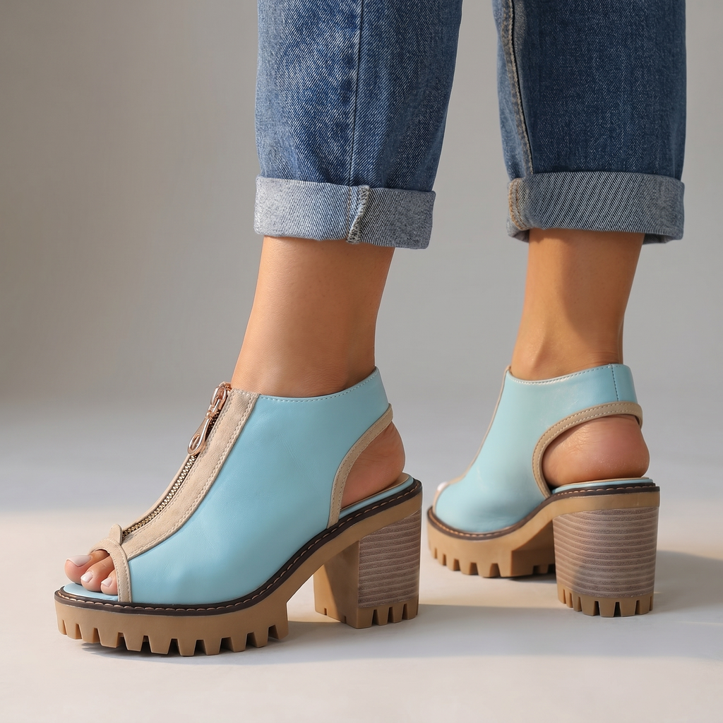 Larissa Zipper Heels