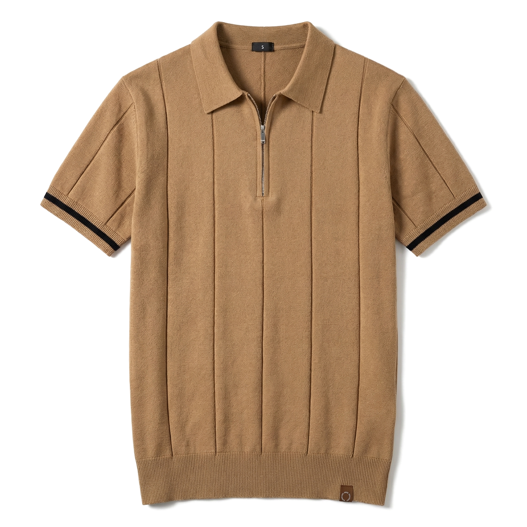 Camel Julian Reed Knit Polo 1