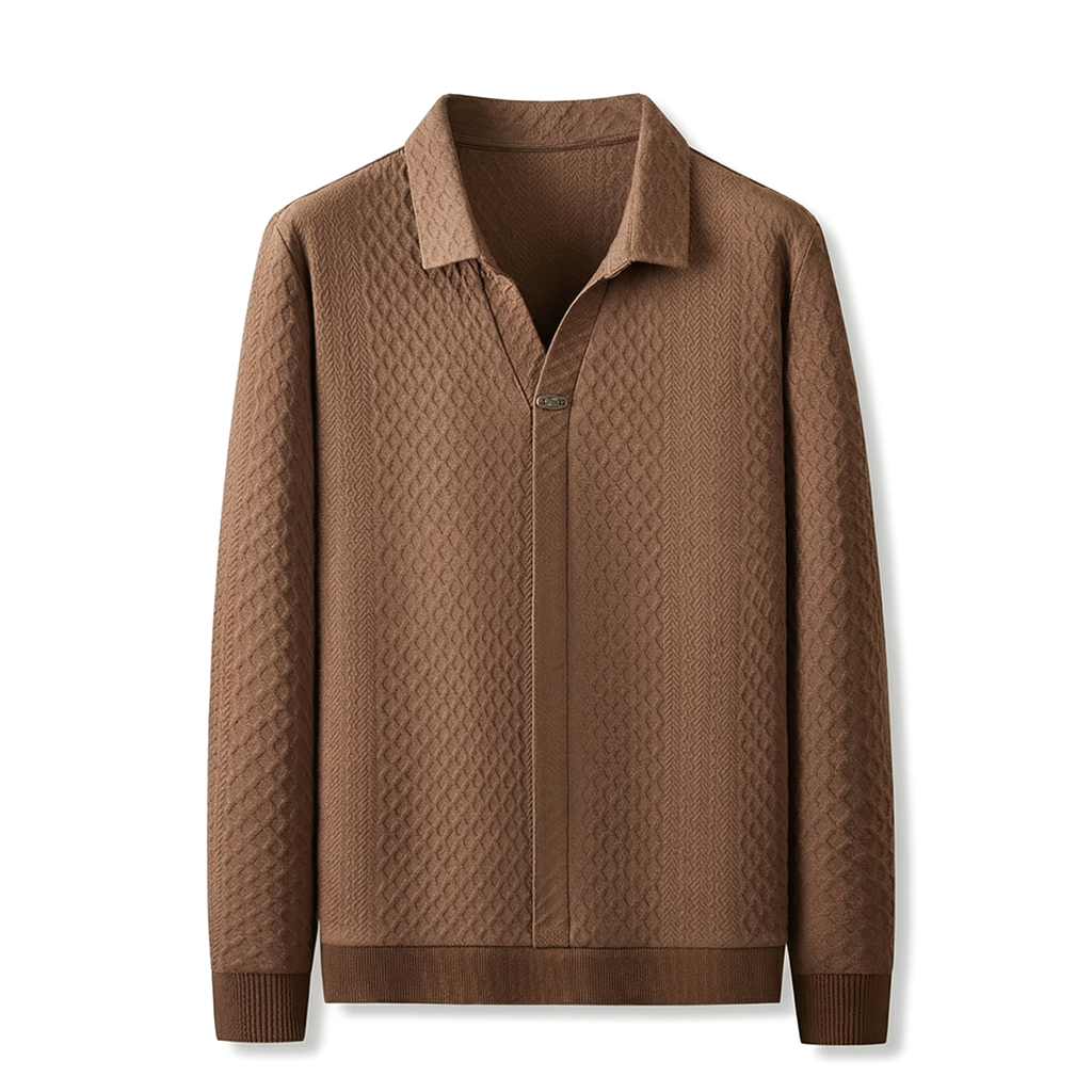 Coffee Hudson Cotton Jacquard Sweatshirt 1