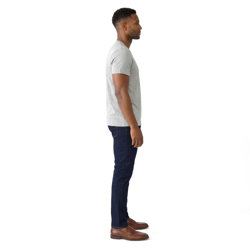 Heather Grey Heavyweight 220g Quick Dry Combed Cotton T-Shirt 3