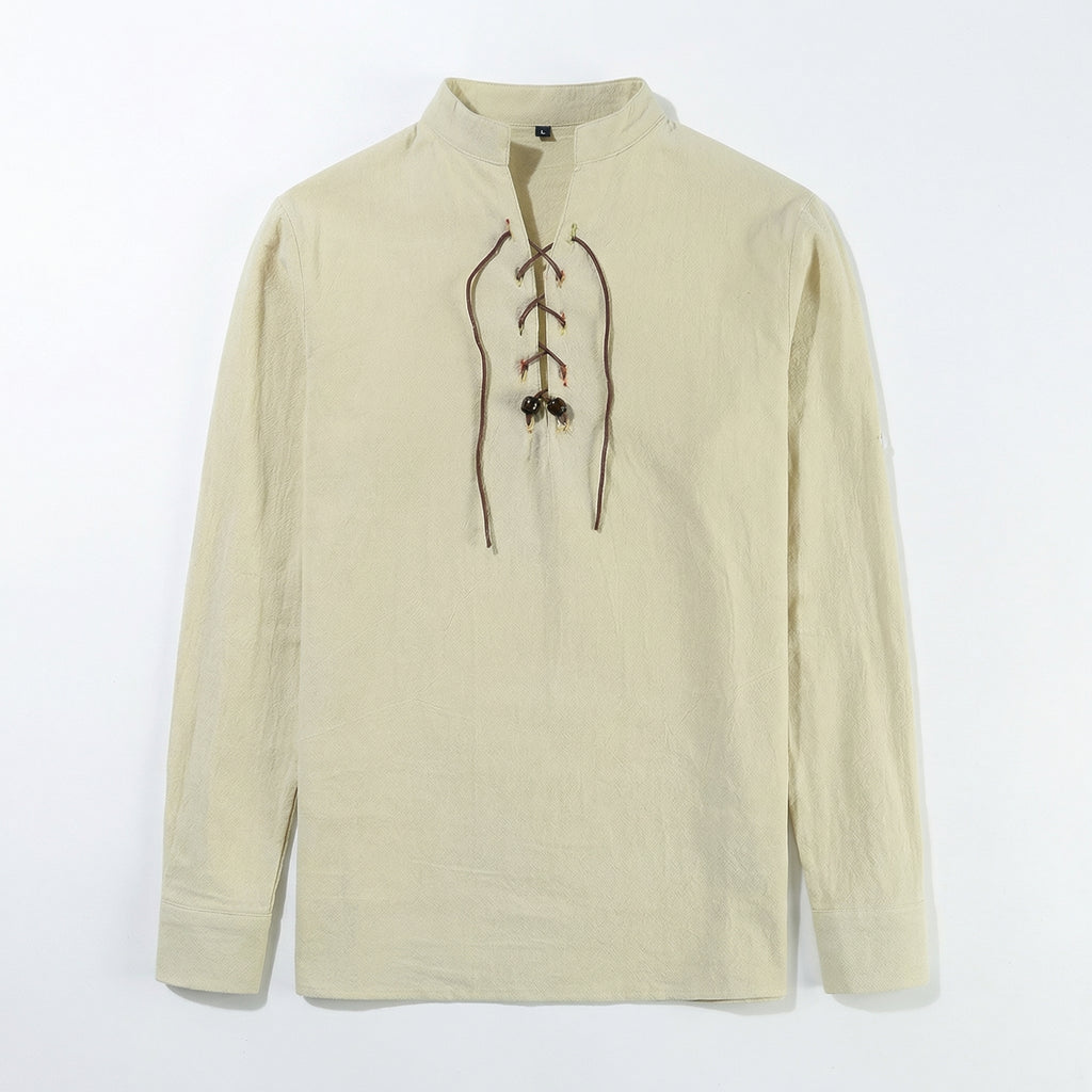 Joseph Henley Collar Shirt AW - Color:Beige;Size:XS