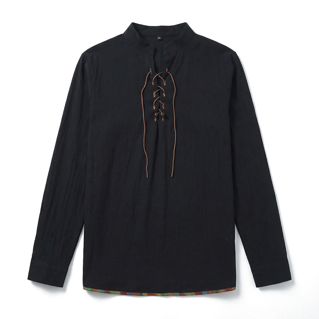 Joseph Henley Collar Shirt AW - Color:Black;Size:XS