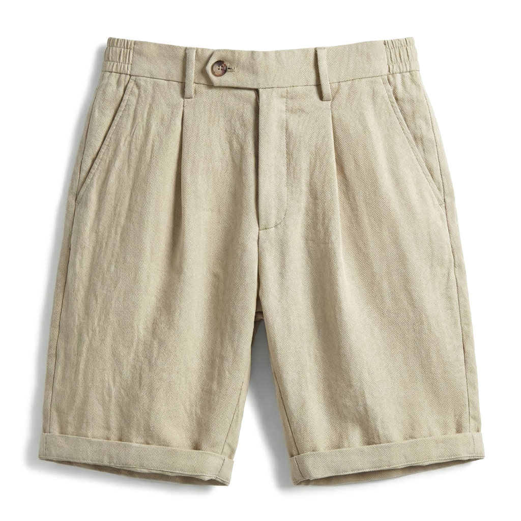 Julian Lyocell Cotton Shorts - Color:Khaki;Size:XS