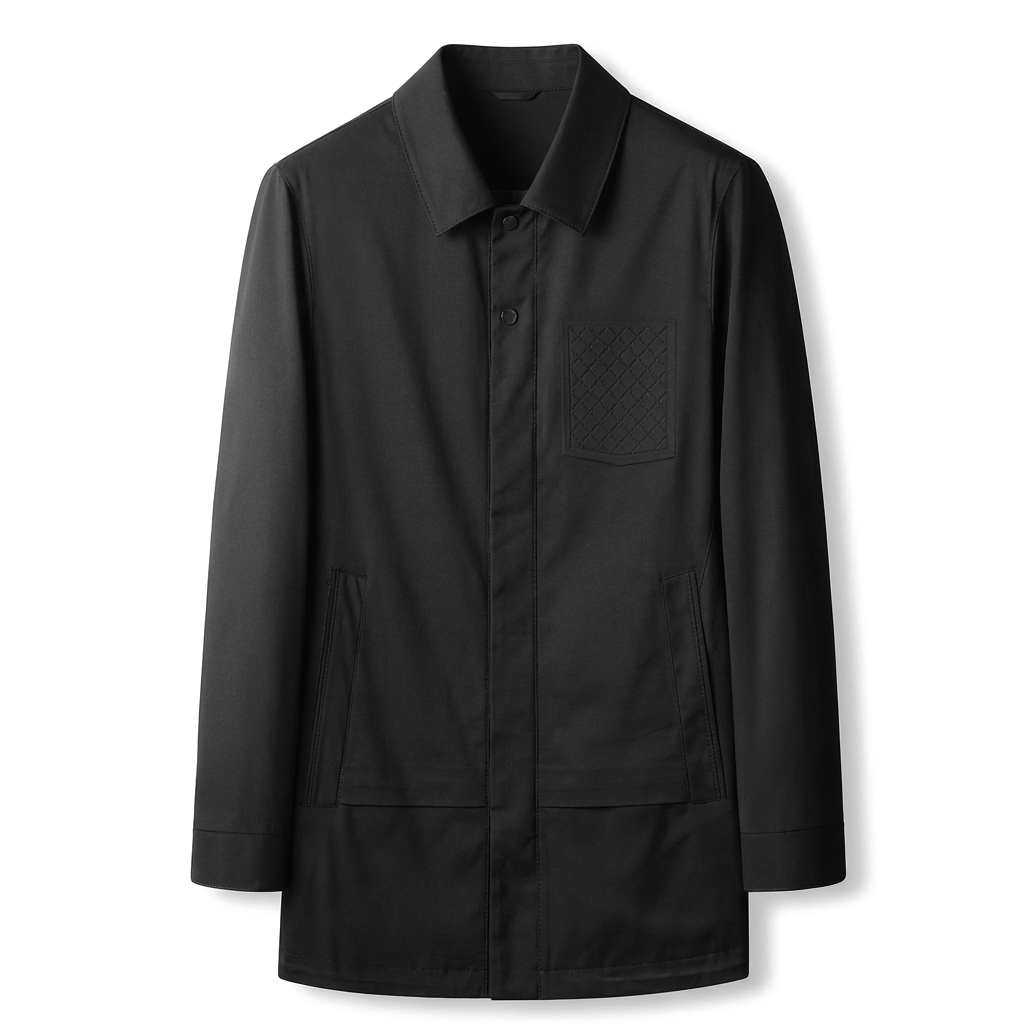Julian Structured Cotton Coat - Color:Black;Size:2XL
