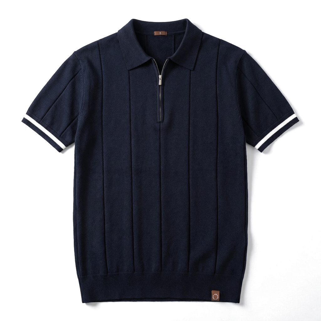Navy Julian Reed Knit Polo 3