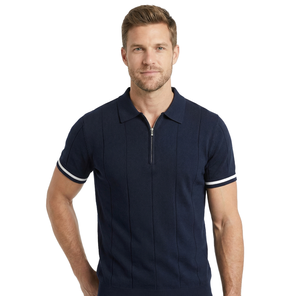Navy Julian Reed Knit Polo 2