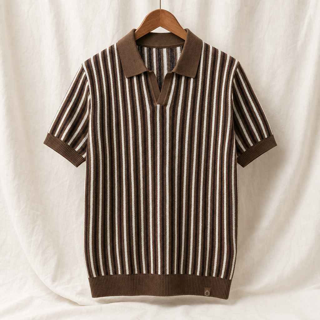 Evan Striped Knit Polo
