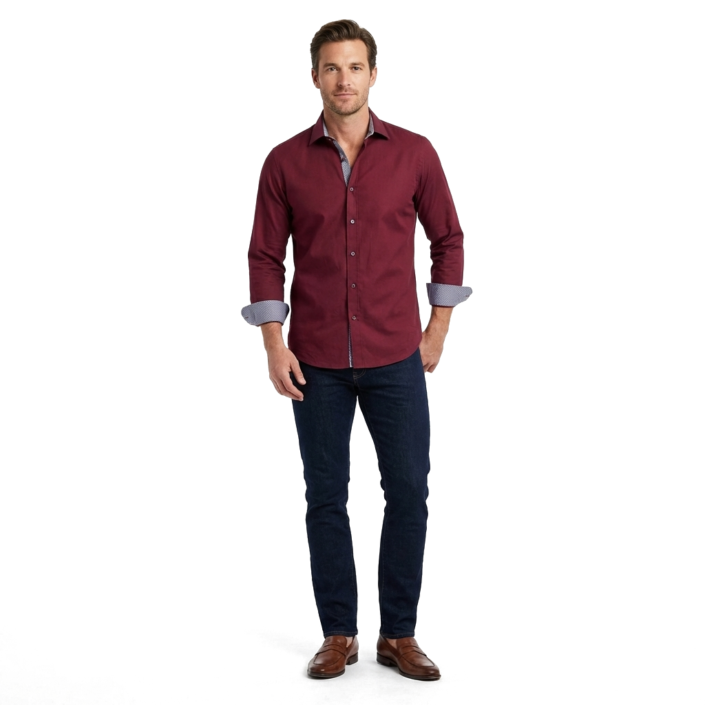 Wine Red Julian Reed Stretch Shirt 4