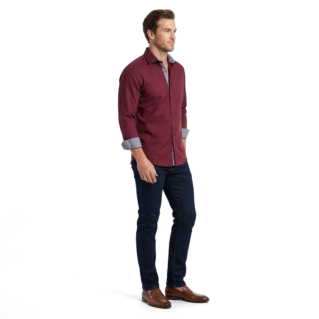 Wine Red Julian Reed Stretch Shirt 1